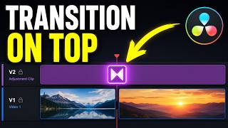 How to add transition to adjustment clip in Davinci Resolve