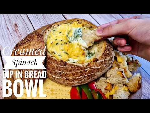 CREAMED SPINACH DIP IN BREAD BOWL| CL's Kitchen