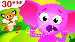 Where Is My Trunk? | Where Are My Stripes? | Did you See My Tail? Kids Songs by Little Angel