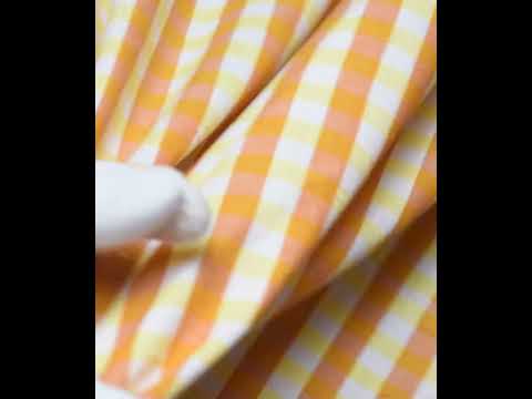 Check Yellow & Orange Pure Cotton 84 GSM Handwoven Fabric — video