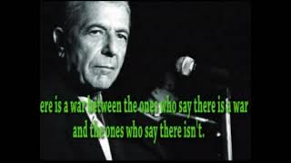 LEONARD COHEN   THERE IS A WAR LIVE 1994 with lyrics