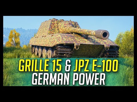 ► Grille 15 & JagdPanzer E-100, German Power! - World of Tanks Gameplay