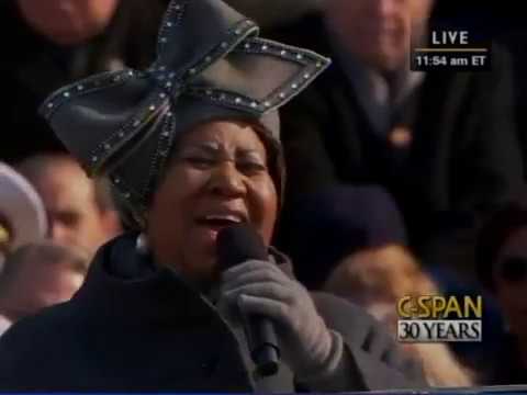 Aretha Franklin sings at President Barack Obama's 2009 Inauguration (C-SPAN)