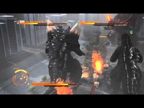 GODZILLA PS4 versus mode : SpaceGodzilla vs. Godzilla 90's vs. Destroyah "Laggy match"