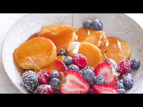 Sweet Buttered Polenta Pancakes with Fresh Summer Berries