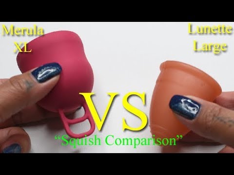 Merula XL vs Lunette LG - Menstrual Cup Squish