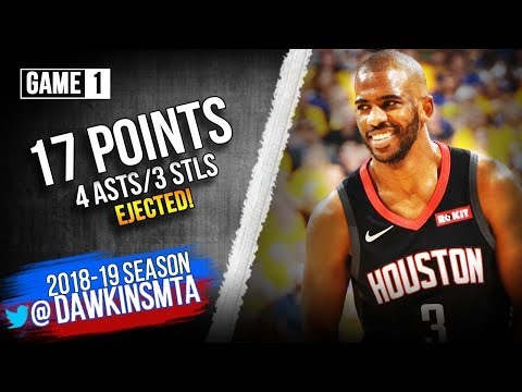 Chris Paul Full Highlights 2019 WCSF Game 1 Rockets vs Warriors   17 Pts EJECTED!  FreeDawkins