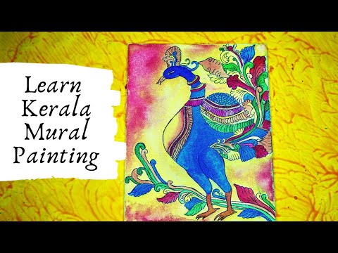 Learn Kerala Mural painting- How to draw Mural Painting - Step by step | Indian Folk art |