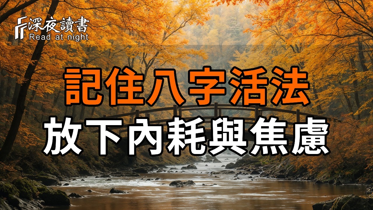人老了，最怕執念太深！記住這「八字活法」，放下內耗與焦慮，後半生福報自來【深夜讀書】#人生感悟 