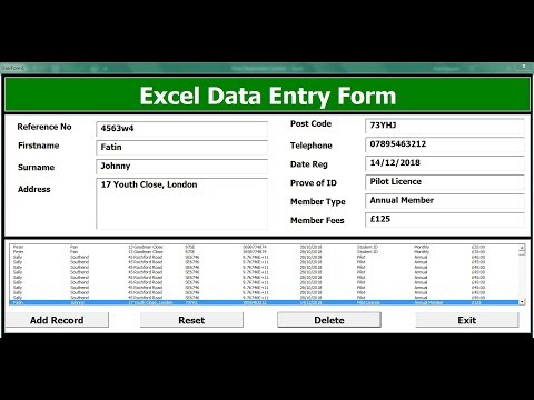 How To Create An Excel Data Entry Form With A UserForm - Part 2 of 2