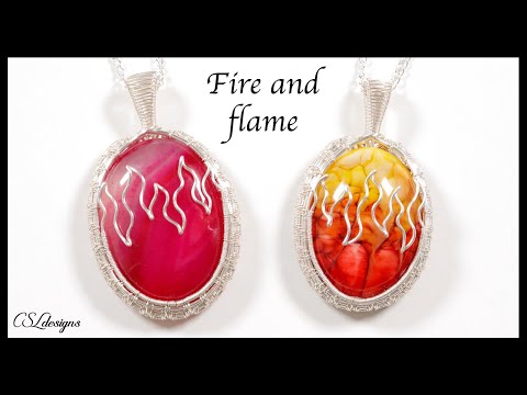 Fire and flame wirework cabochon