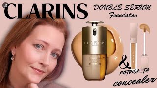 Clarins DOUBLE SERUM Foundation & PATRICK TA Major Skin Soft Blur Brightening Concealer