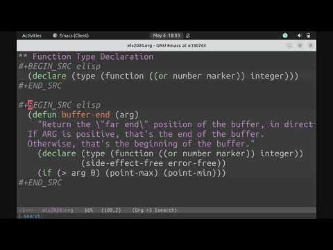 Lightning Talk: Latest from GNU Emacs