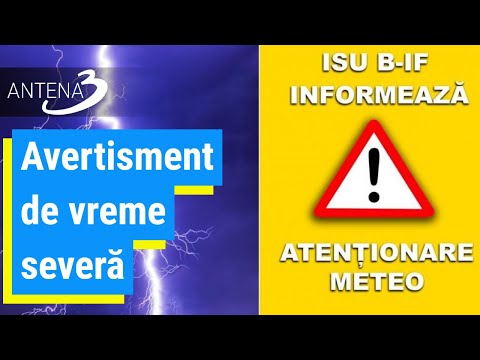 Avertisment de vreme severă: Averse torenţiale, vijelii şi descărcări electrice