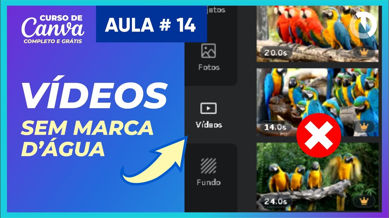 Como usar vídeos sem marca D'água no Canva