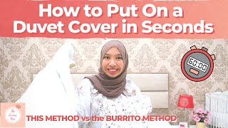 How to Put On Duvet Cover in Seconds (Fastest & Simplest Way) vs Burrito / California Roll (Demo)