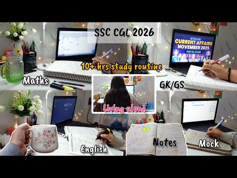 10+ hrs study routine/ Daily routine of SSC aspirant / Productive day 🔥 #ssccgl2026 #ssc #ssccgl 