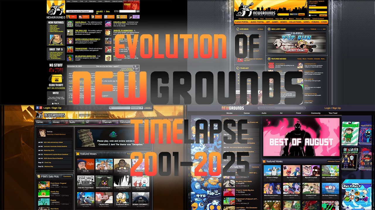 Evolution Of Newgrounds Timelapse (2001-2025)