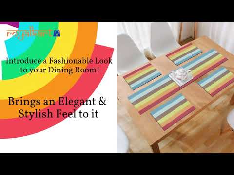 Royalkart dining table mat set of 6 (rainbow)
