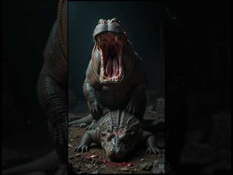 Hippo vs komodo dragon . Who Win ? #animals #machinelearning #bear #vs