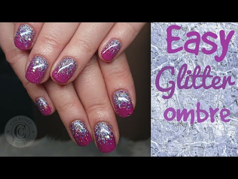 How to ombre loose glitter on to gel nails | Glitter ombre made easy