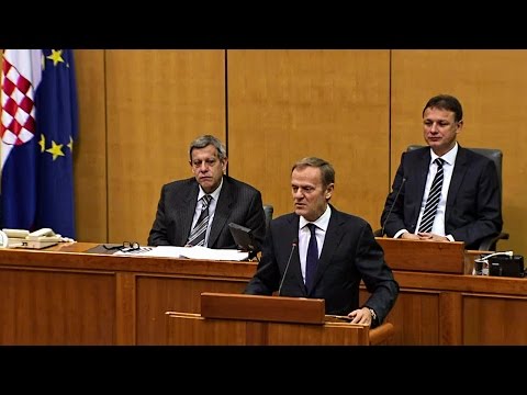 Donald Tusk na svečanoj sjednici povodom 25. godišnjice međunardnog priznanja Hrvatske