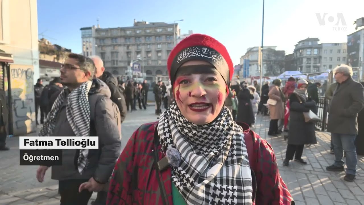 İstanbul'da yılın ilk sabahında Filistinliler'e destek eylemi
