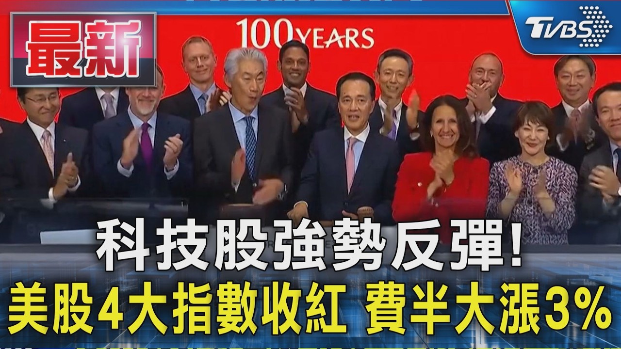 科技股強勢反彈!美股4大指數收紅 費半大漲3%｜TVBS新聞 @TVBSNEWS01