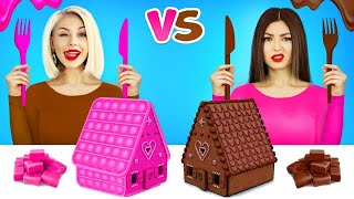 Bubble Gum VS Chocolate Food Challenge! Eating Sweets &amp; Giant Bubble Gum Blowing Battle by RATATA