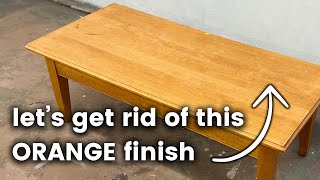 Furniture Alchemy: Stripping Orange Stain for a Modern Wood Makeover!
