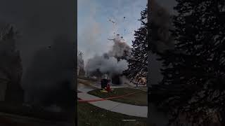 Moment garbage truck EXPLODES