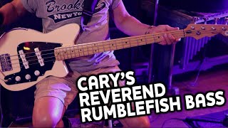 Video thumbnail for Reverend Rumblefish Bass (American made)- Cary’s #1 bass jamming Stray Cat Strut! by The Alter Kakers