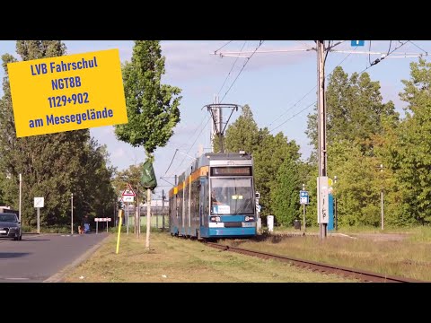 Fahrschul NGT8B 1129+902 am Messegelände / LVB Straßenbahn / LVB Fahrschule