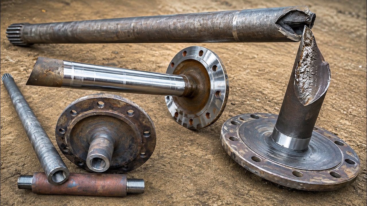If you’re looking to reattach a broken axle, watch video where a mechanic comes up with a neat trick