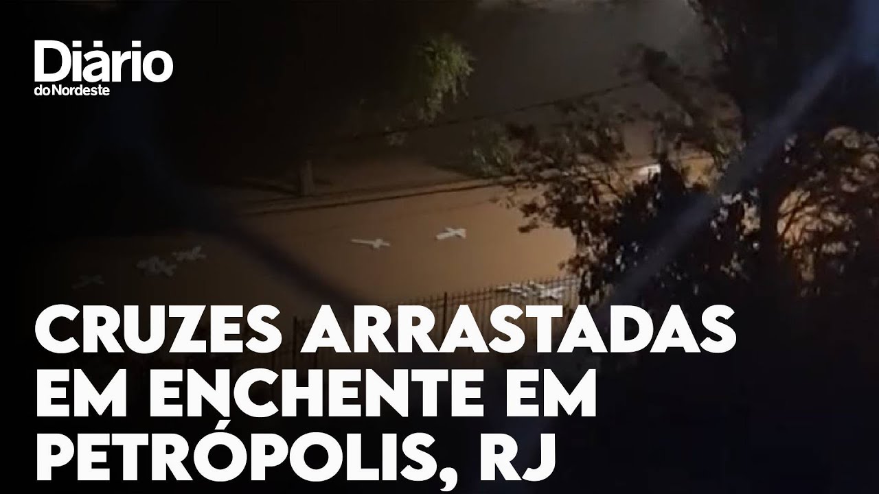 Imagem da notícia Cruzes em homenagem a vítimas em Petrópolis são levadas em nova enchente
