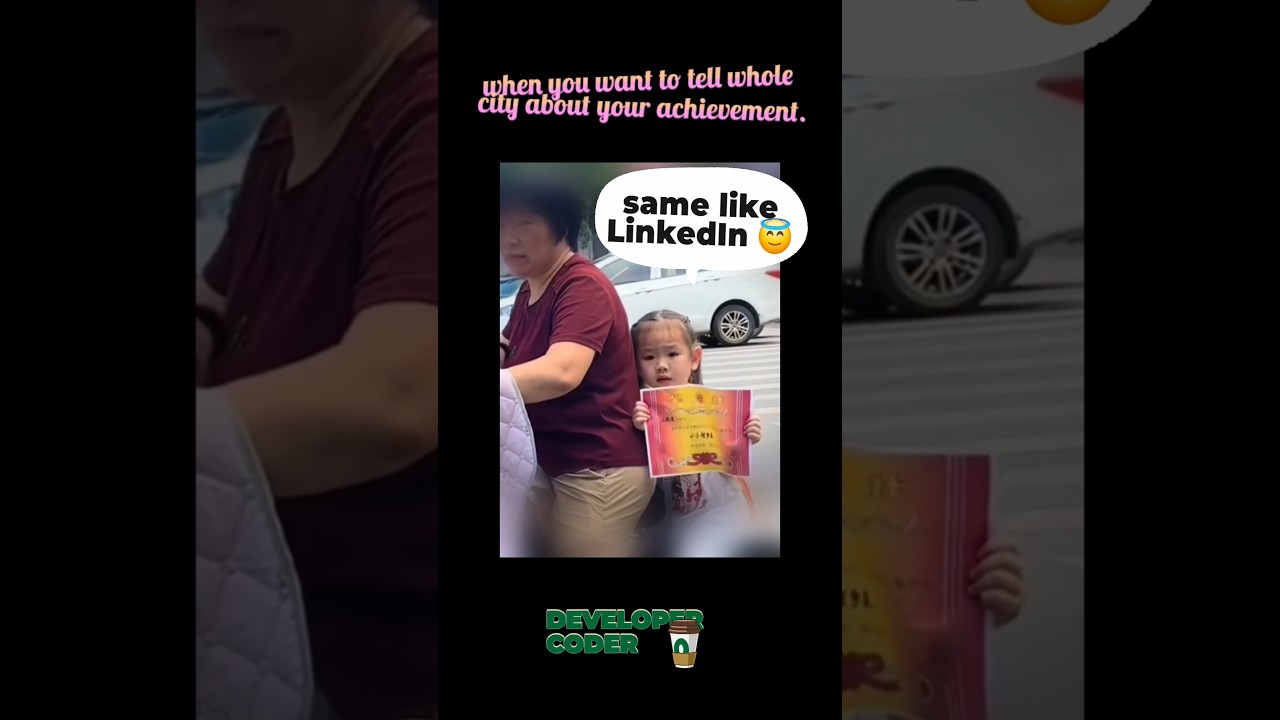 She acts like a professional on LinkedIn 😅 #ytshorts #viral #developercoder #shorts #linkedin #code