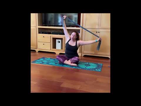 Seated side bend with stretch band