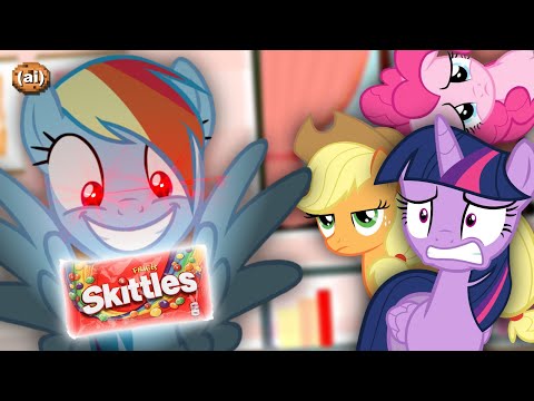 🍬 Rainbow Dash's HUGE Skittle Addiction 🍬 (Ai Animation)