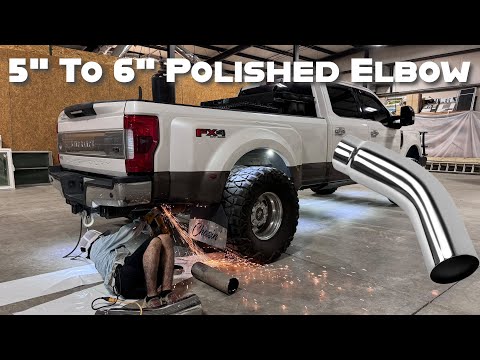 Installed a 5” to 6” Polished Exhaust Elbow Tip on A 17+ F-350 King Ranch Dually !