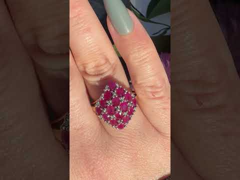 Contemporary 9ct Yellow Gold Ruby And Diamond Ring - Birmingham 2008