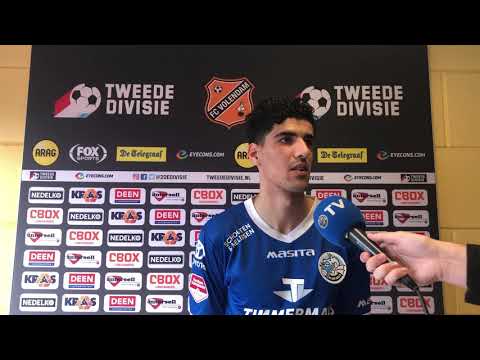 Oussama Bouyaghlafen na afloop van FC Volendam-FC Den Bosch