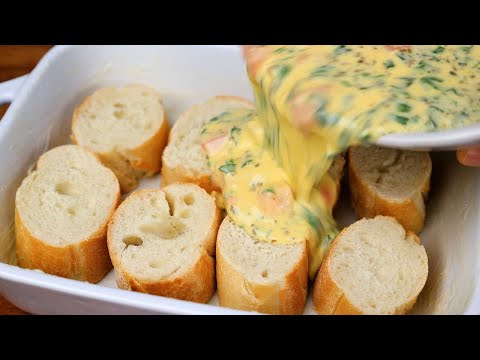 The most delicious recipe made with stale bread and eggs!  Simple, and delicious