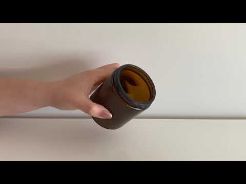 Amber Pharmacist Glass Jar with Silver Lid 200ml