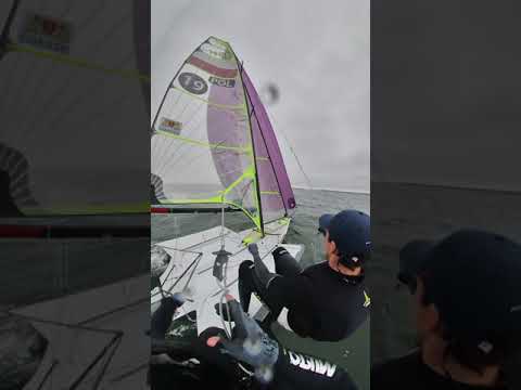 49er sailing downwind POV boat ride Gdańsk Poland