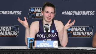 Players clarify intentional foul called on Holy Cross for elbowing Caitlin Clark was accidental