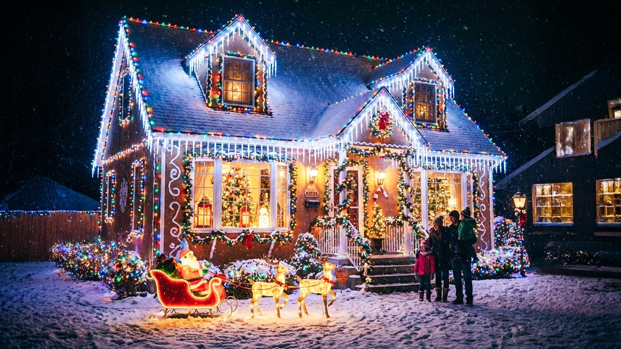 Relaxing Christmas Lights with Jazz Music | Perfect for Holiday Evenings