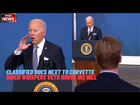 Q: why Classified Documents next to Biden Corvette in Delaware? Biden whispers veto House IRS bill