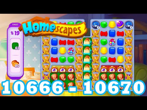 Homescapes Level 10666 - 10670 HD 3 - match puzzle Gameplay | android | IOS | 10667 | 10668 | 10669