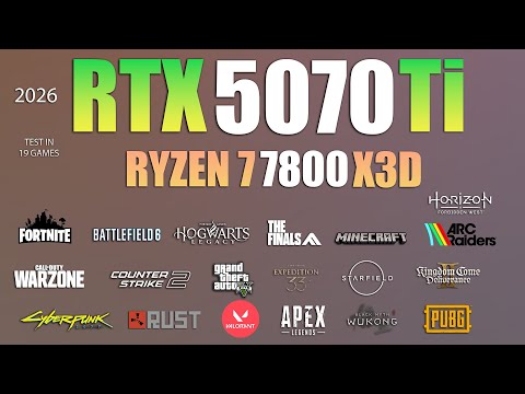 Prestanda i spel — Ryzen 7 7800X3D + RTX 5070 Ti