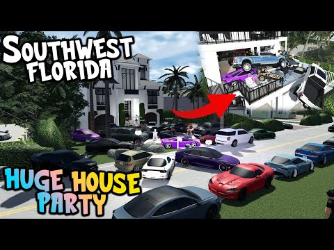 (GONE WRONG) HUGE BEACH HOUSE PARTY!! || ROBLOX - Southwest Florida Roleplay